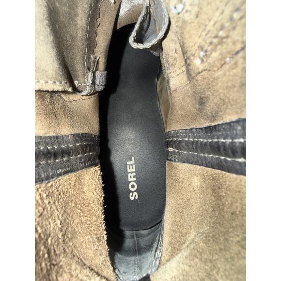 Sorel Joan Of Arctic Wedge II Mid Boots Womens 8.5 Quarry Leather Hidden Heels - Picture 12 of 12